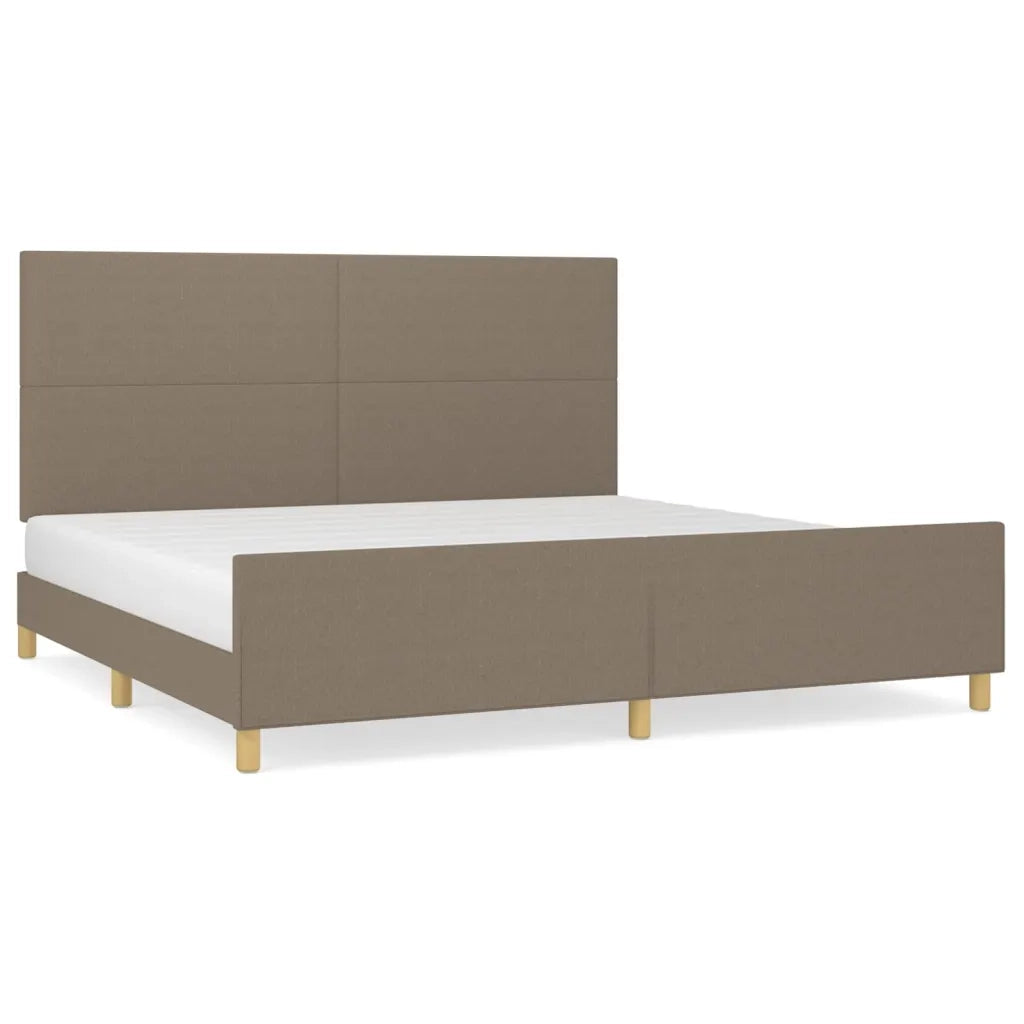 Letto matrimoniale | Letto per adulti | Giroletto senza Materasso Tortora 200x200 cm in Tessuto