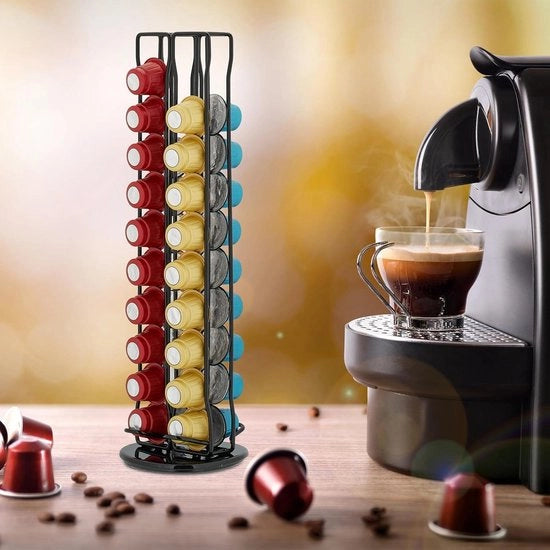 Capsule holder Nespresso rotativo - 40 tazze compatibile metallo nero HBD 265x165x95 capsule holder Nespresso