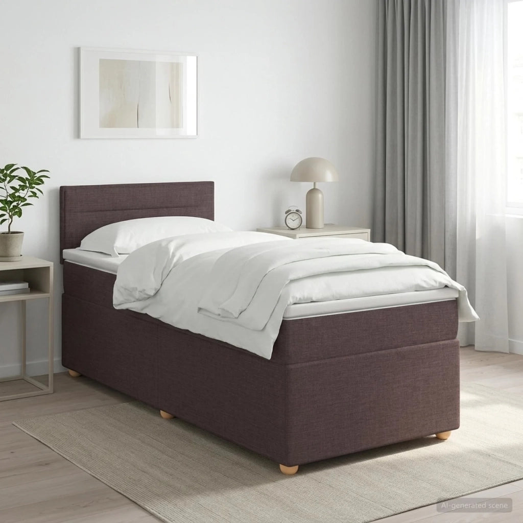Letto box spring con materasso Marrone Scuro 90 x 200 cm 3450863