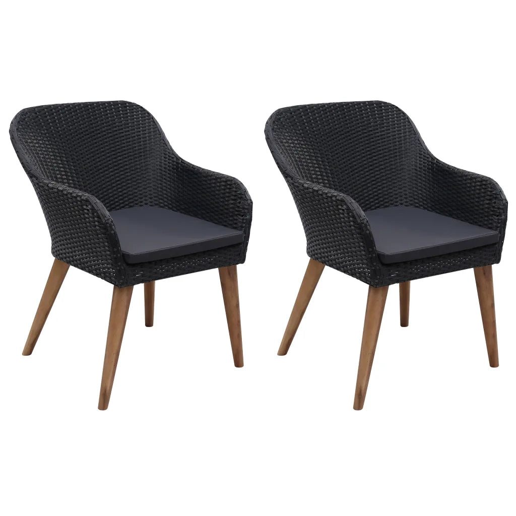 Set Mobili da Pranzo per Giardino 3 pz Nero cod mxl 40316