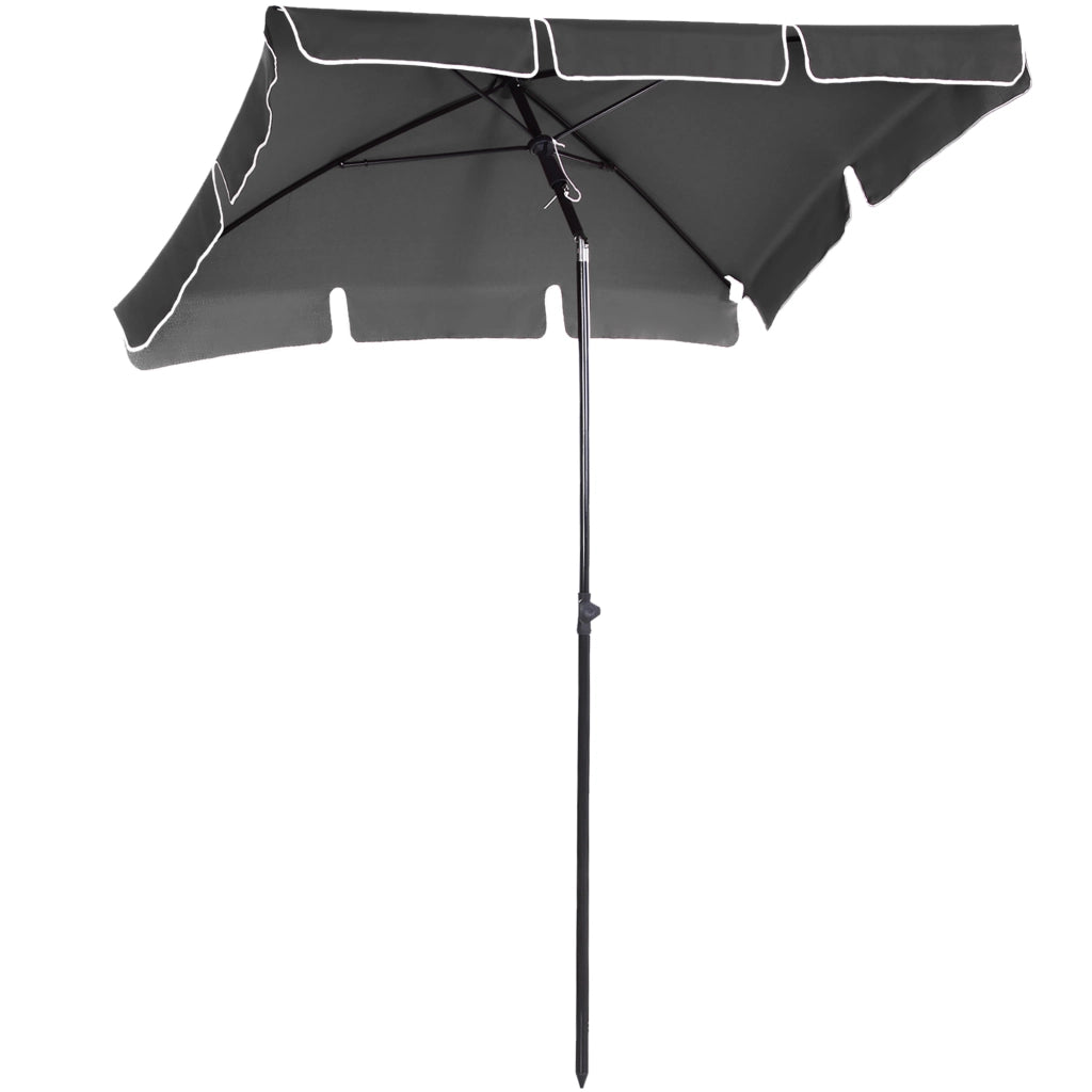 Ombrellone da giardino con inclinazione regolabile e palo smontabile per balcone e terrazza in alluminio grigio