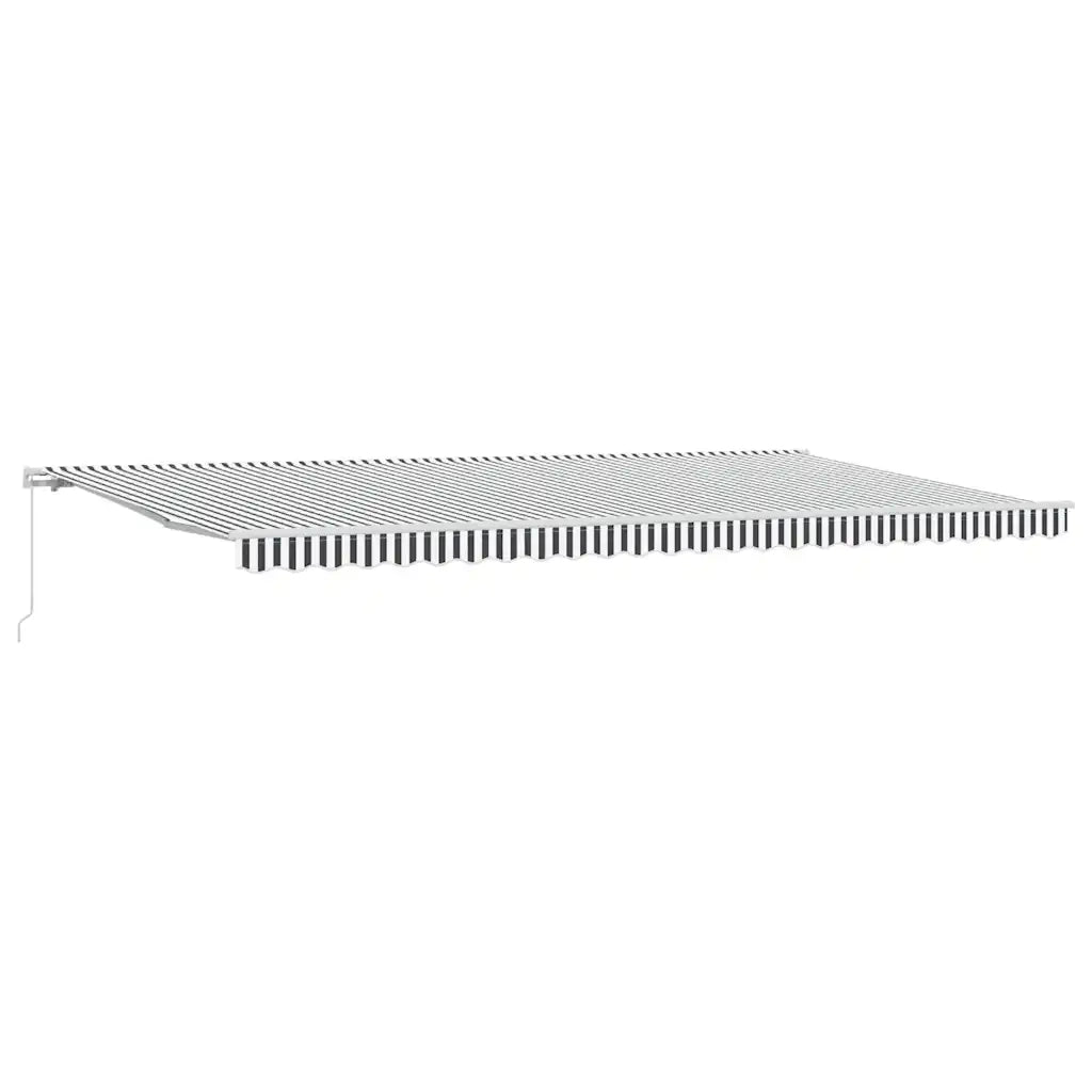 Tenda da Sole Retrattile Manuale Antracite e Bianco 600x300 cm 3216032