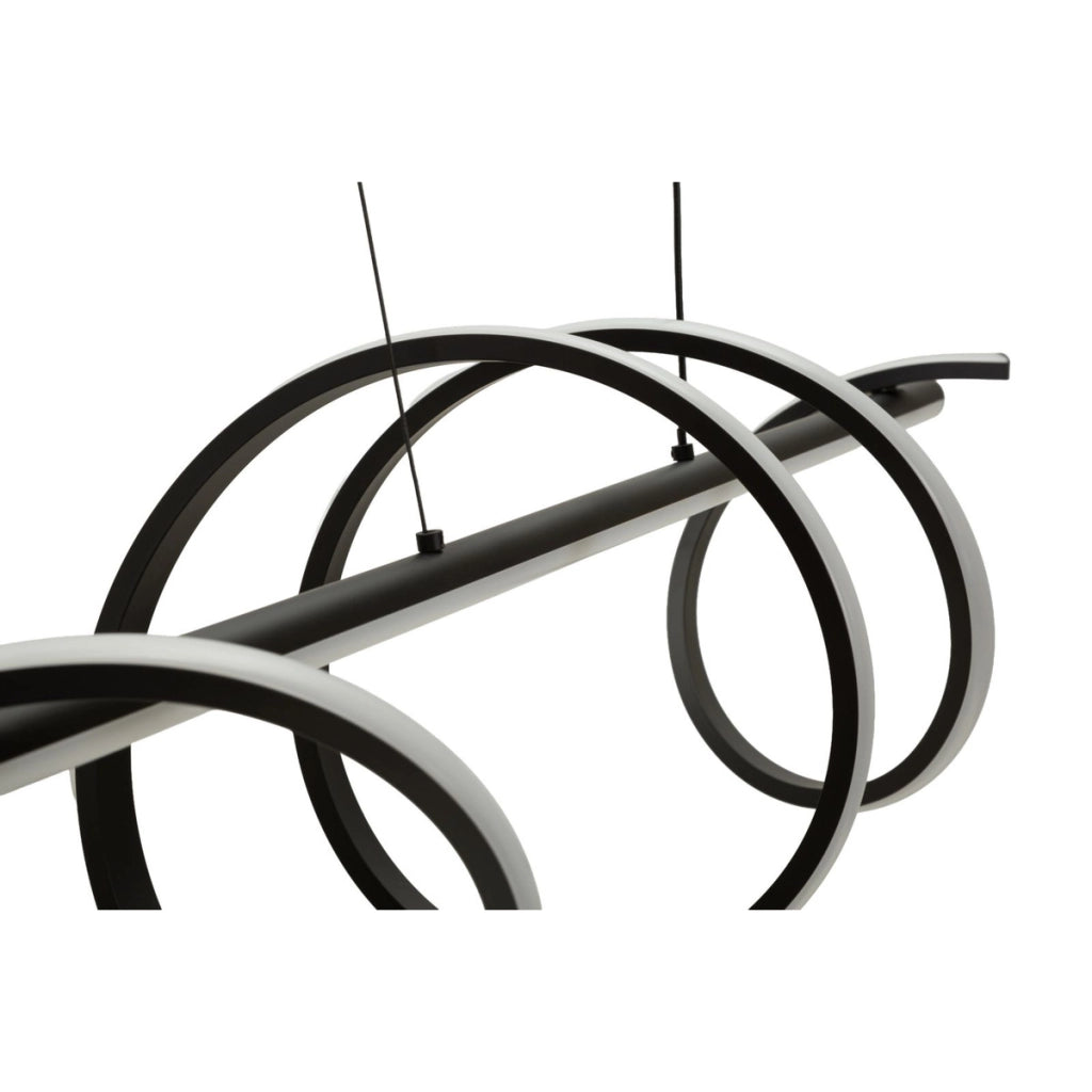 Lampadario a sospensione Spiral in metallo nero e alluminio