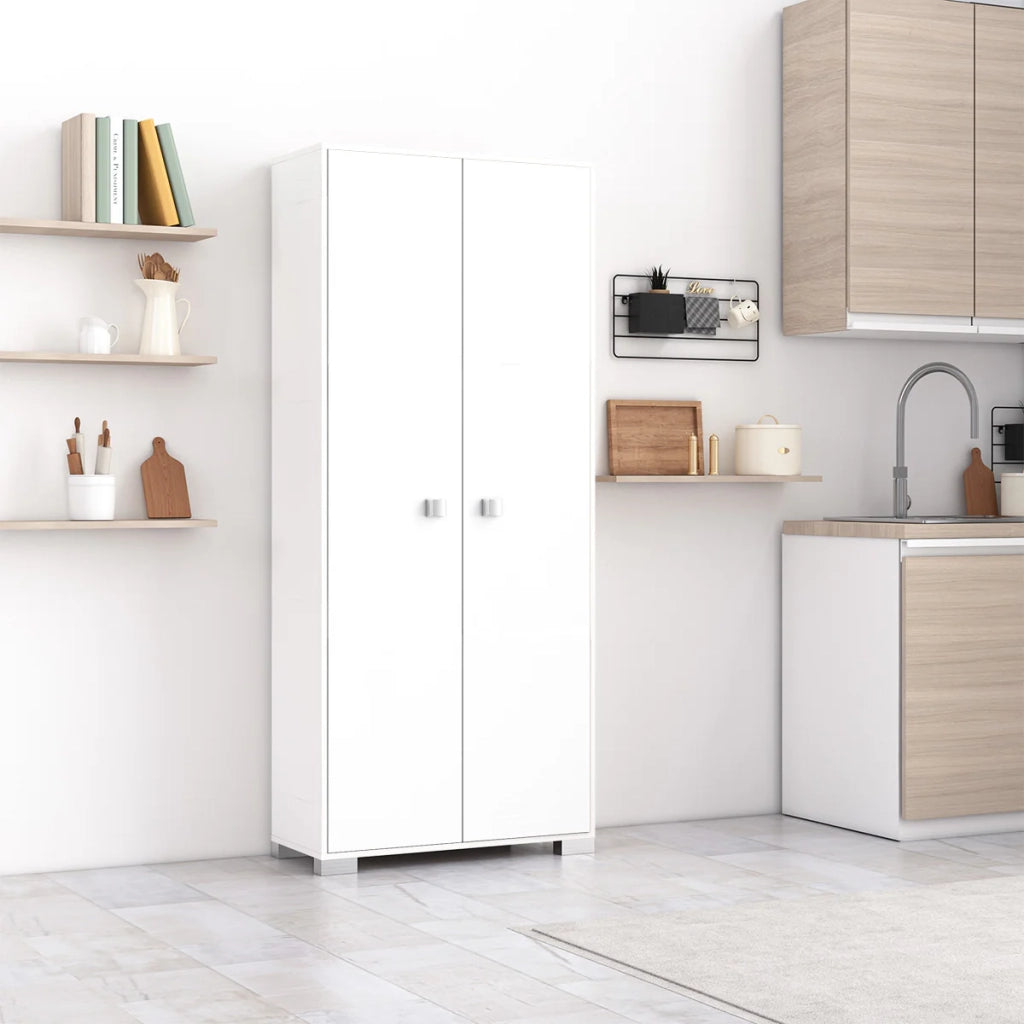 armadio 2 ante Clara biancoluna dispensa cucina multiuso lavanderia spogliatoio 75x35x180H con ripiani