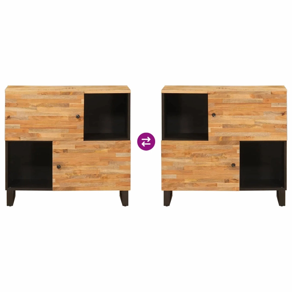 Mobile laterale Marrone 80 x 33 x 75 cm Legno di mango massello