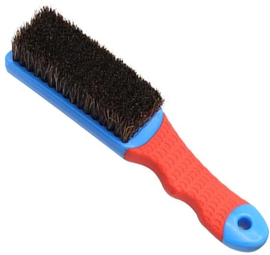 Spazzola per pulizia a mano con antislip - Spazzola per rimuovere residui - Spazzola con setole naturali di maiale - Materiale di alta qualità - Disegno a due colori