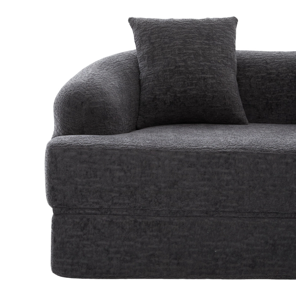 Divano letto 2 posti pieghevole in ciniglia grigio scuro HOMVRA