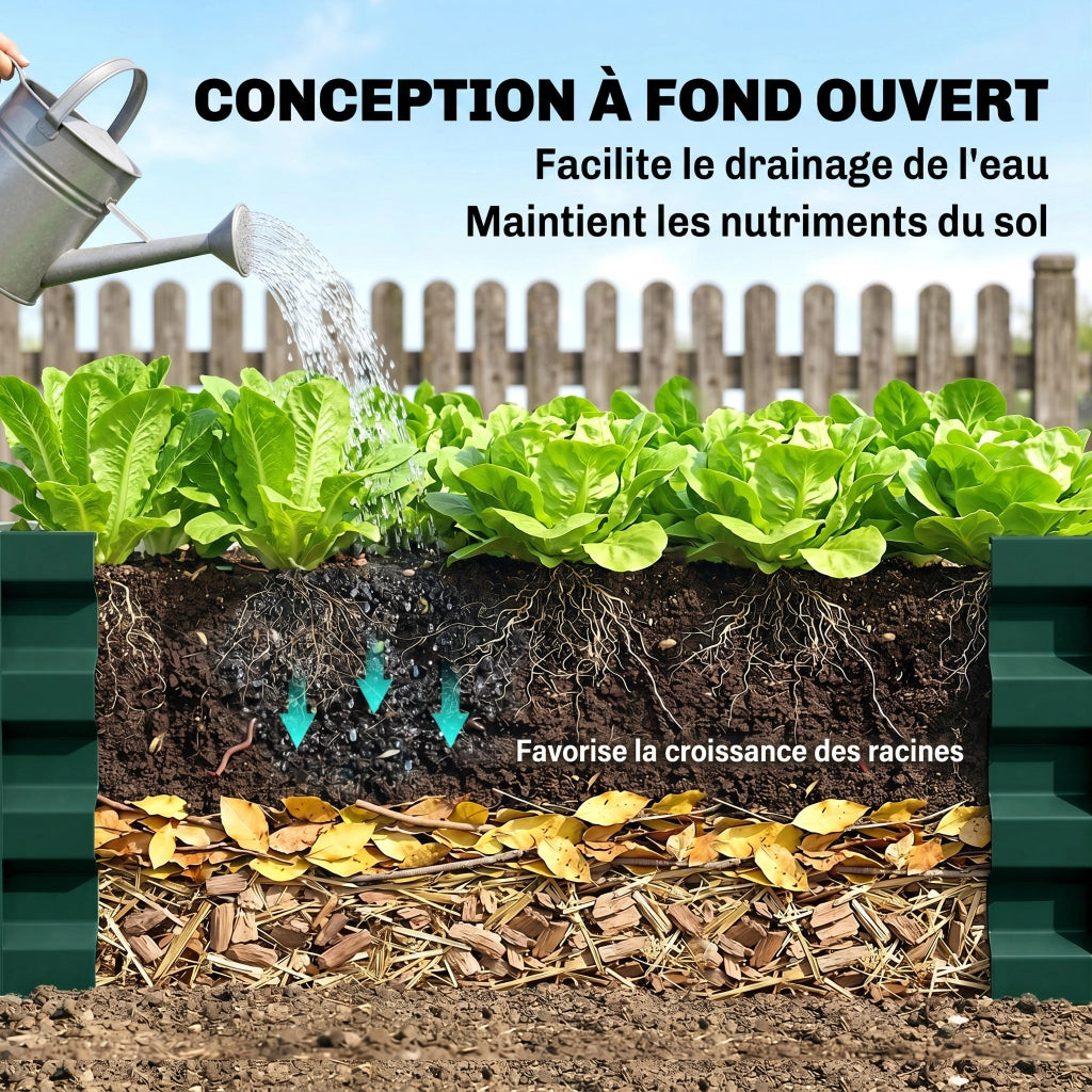 Carr¨¦ Potager Giardino Rettangolare ¨C Zephmum ¨C Verde Scuro Acciaio 120x60x30