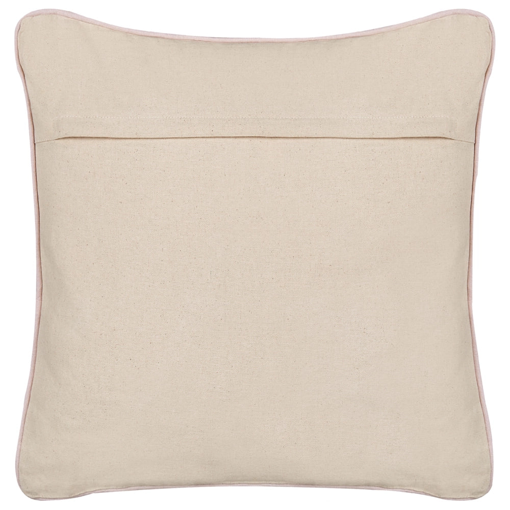Cuscino in cotone ricamato con motivo a cuoricini beige 45 x 45 cm letto divano accessorio morbido