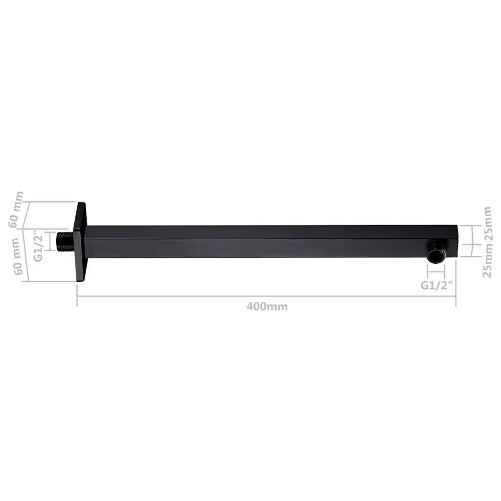 Braccio di Supporto Doccia Quadrato Acciaio 201 Nero 40 cm CFW2161973