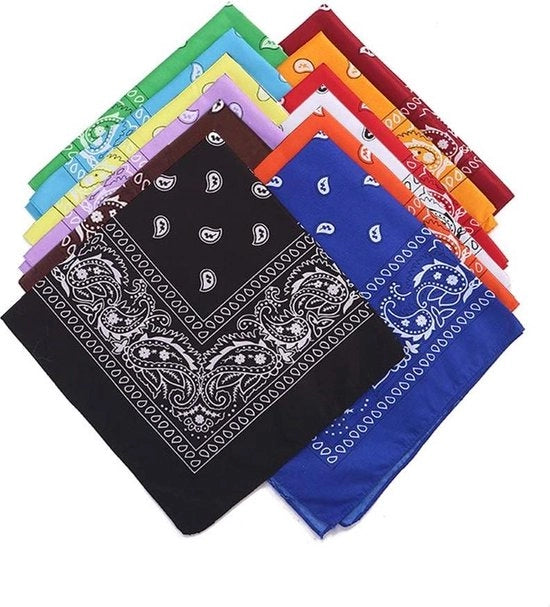 Bandane multifunzionale 12 pezzi con motivi Paisley e sport hiphop - bandana colorata per bicicletta, fazzoletto da testa per uomo e donna (12 colori)