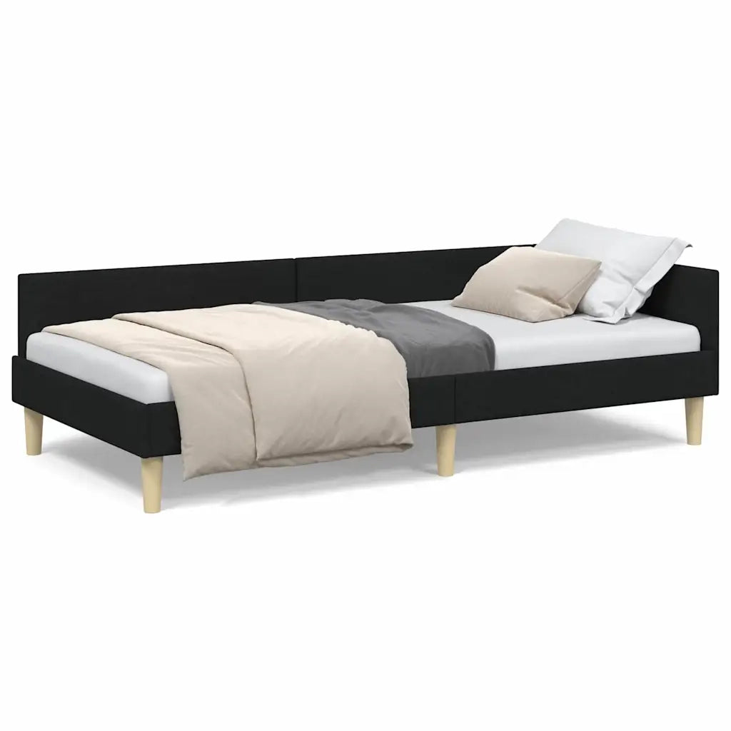 vidaXL Struttura Letto Angolare Altro con testiera Nero 90 x 200 cm