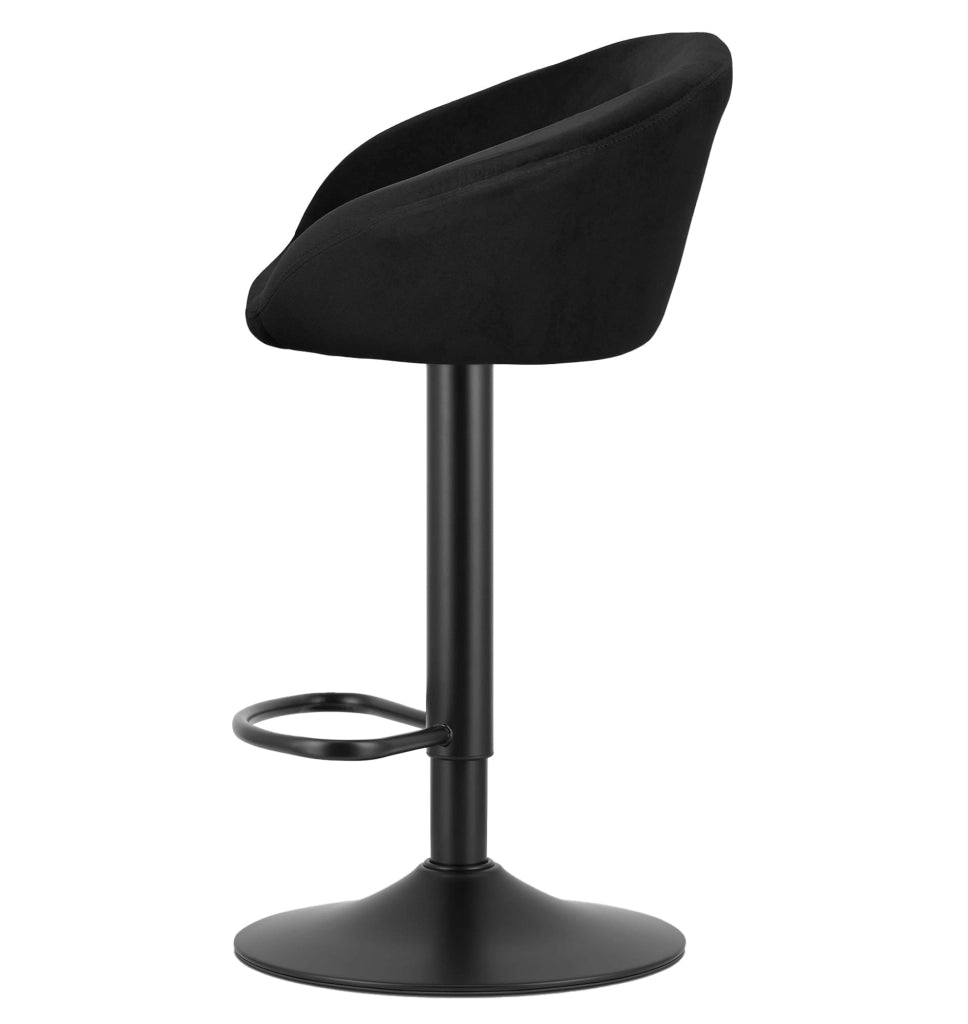 Sgabello VALORA EAST - Elegante velluto nero per soggiorno, cucina x 2