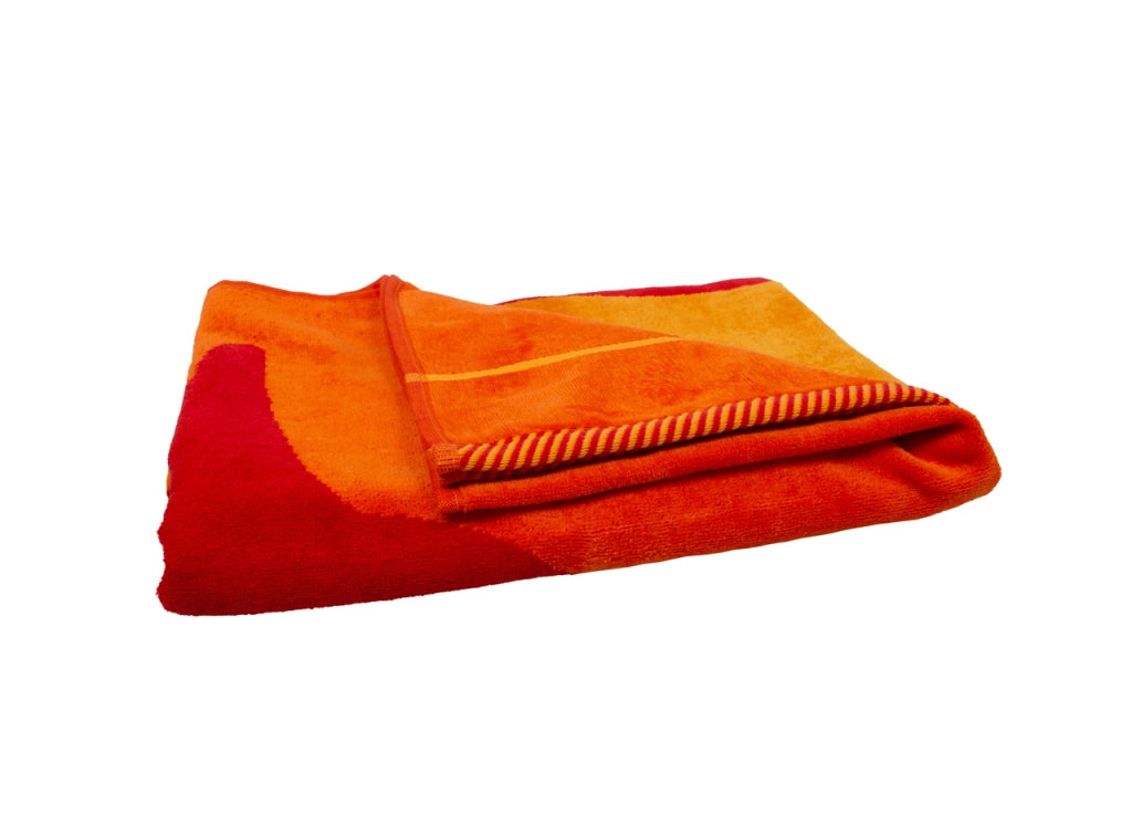 Telo Mare Jacquard Spugna Asciugamano Spiaggia Disegno Flipper - Telo Mare - Arancio