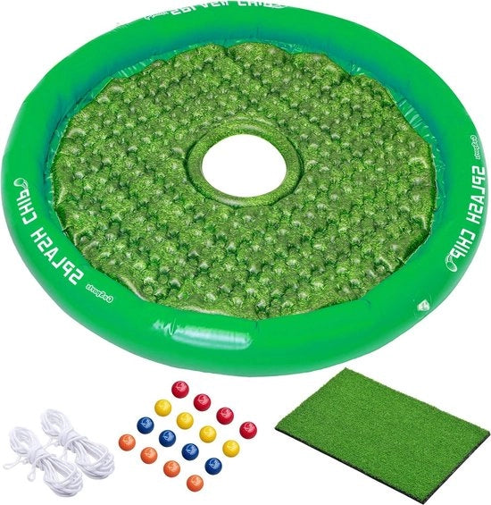 Golf splashchip-01 - gioco da golf flottante con bersaglio chip - inclusa 16 palline da golf in schiuma - tappeto da chipping verde - UK