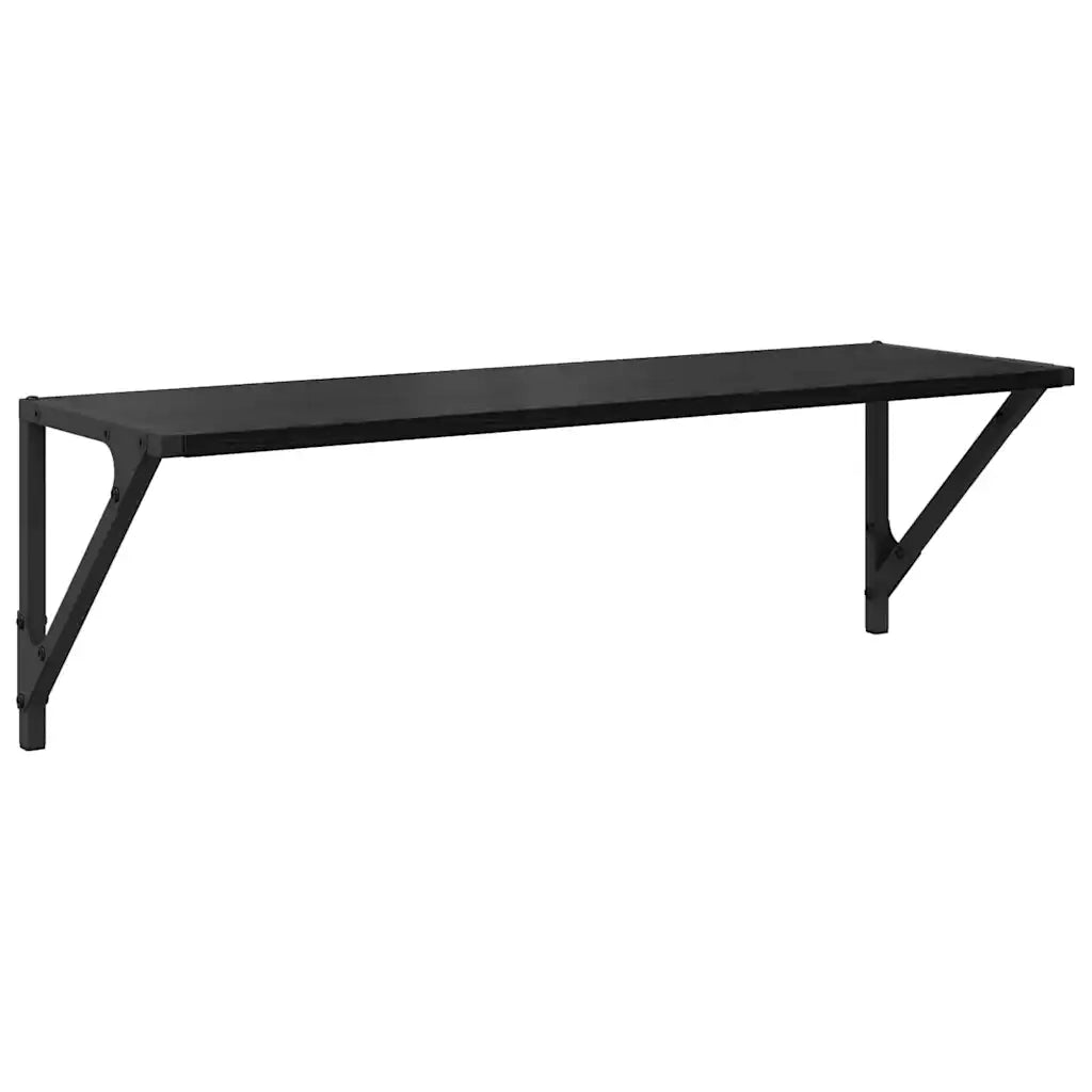 Scaffali da parete 2 pcs Rovere Nero 80 x 25 x 25,5 cm 882861