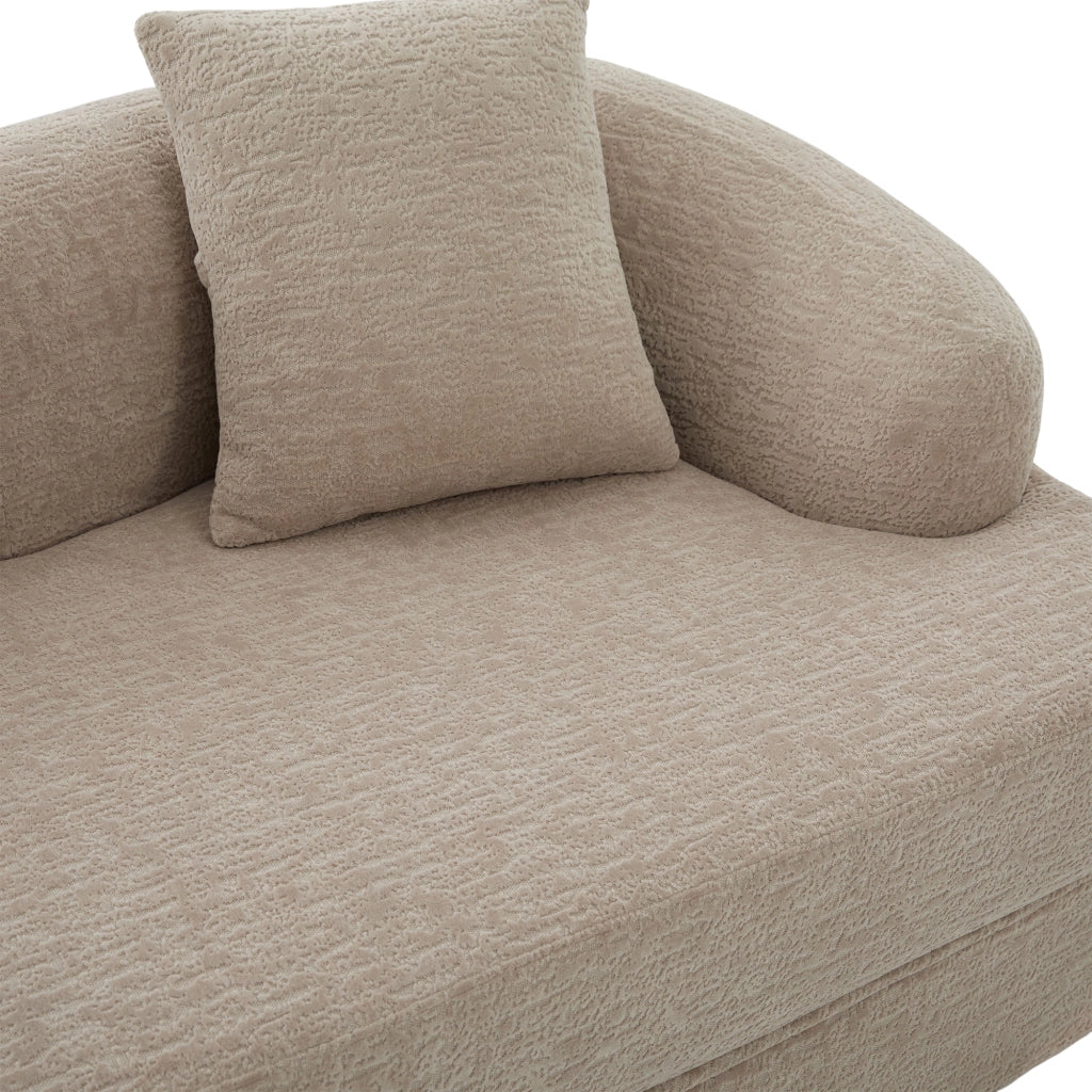 Divano letto 2 posti pieghevole in chenille color khaki, con 2 cuscini schienale, salvaspazio