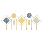 Appendiabiti da muro Monday in metallo blu e oro