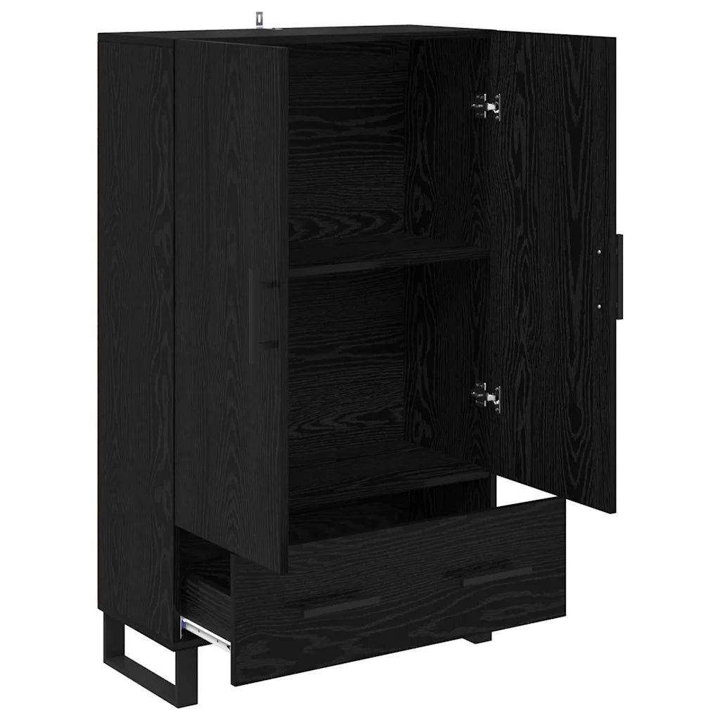 Credenza-Buffet-Armadio da cucina Rovere Nero 69,5 x 30 x 115 cm Legno multistrato