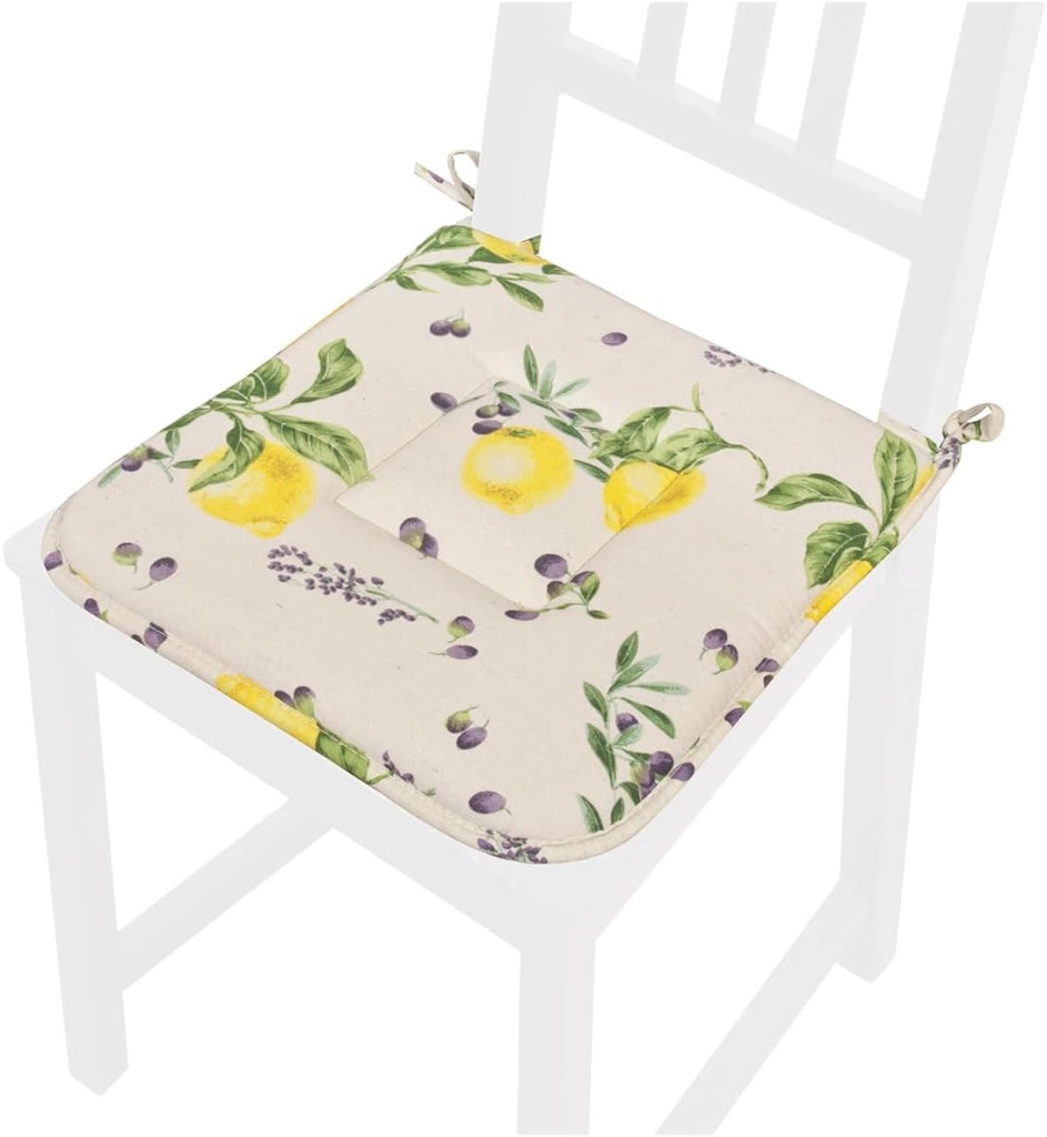 Set 4 Cuscini Sedia Cotone Shabby Chic Lavabili Coprisedie Universali Con Lacci Fissaggio