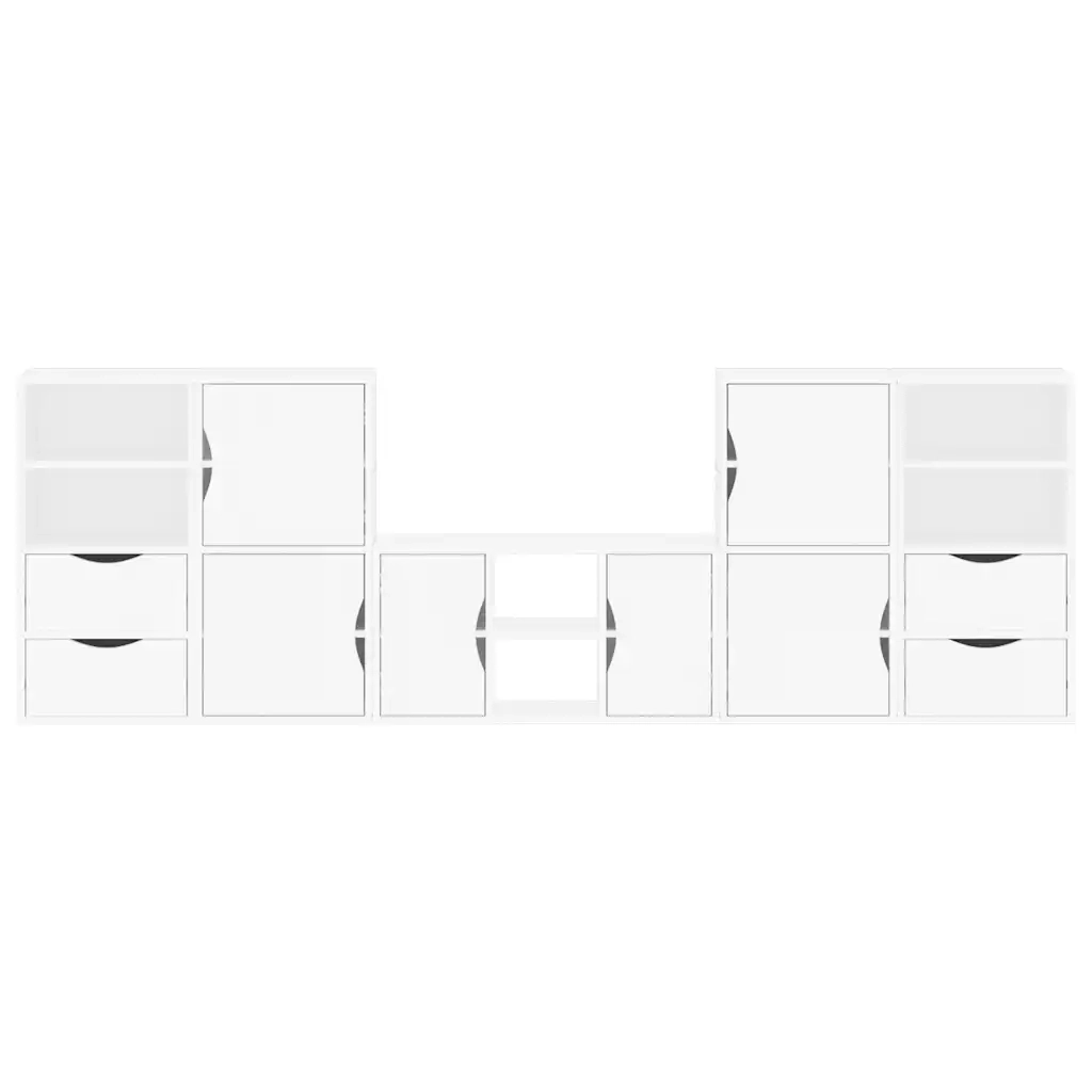 Mobile TV 5 pz con Contenitore ODDA Bianco in Legno di Pino 3365375