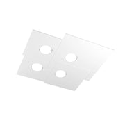 Toplight Plafoniera da soffitto quadrata 4 luci Plate con attacco GX53, struttura colore bianco, design moderno 50x46x3cm