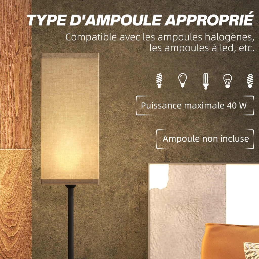 Lampada da terra ¨C zephmum ¨C beige effetto lino 25x161.5 cm