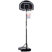Canestro da basket da esterno per ragazzi, supporto regolabile in altezza da 160 a 210 cm con ruote.