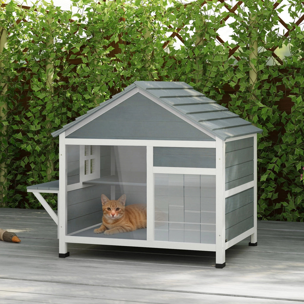 Casetta per Gatto Esterno ¨C zephmum ¨C Grigio 101x72.5x81cm