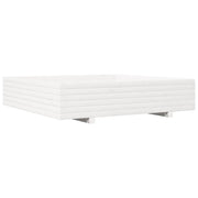 Fioriera | Cassetta per fiori | Vaso da Giardino Bianca 110x110x26,5 cm in Legno di Pino