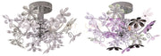 FLOWER APPLIQUE FIORI ACRILICO TRASPARENTE E COLORATO 2 LUCI ATTACCO E14 CM38