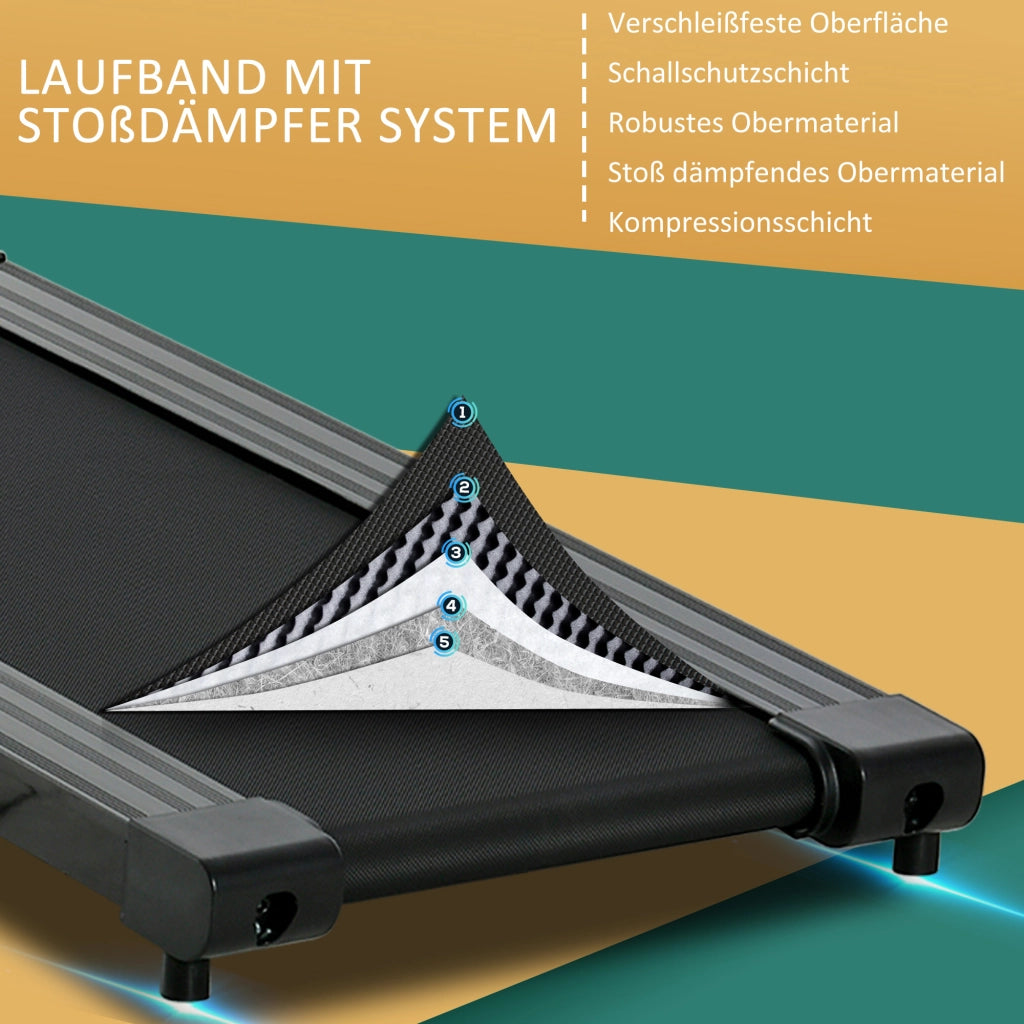 Tapis roulant elettrico pieghevole con display LCD ¨C zephmum ¨C 123x62x117 cm nero