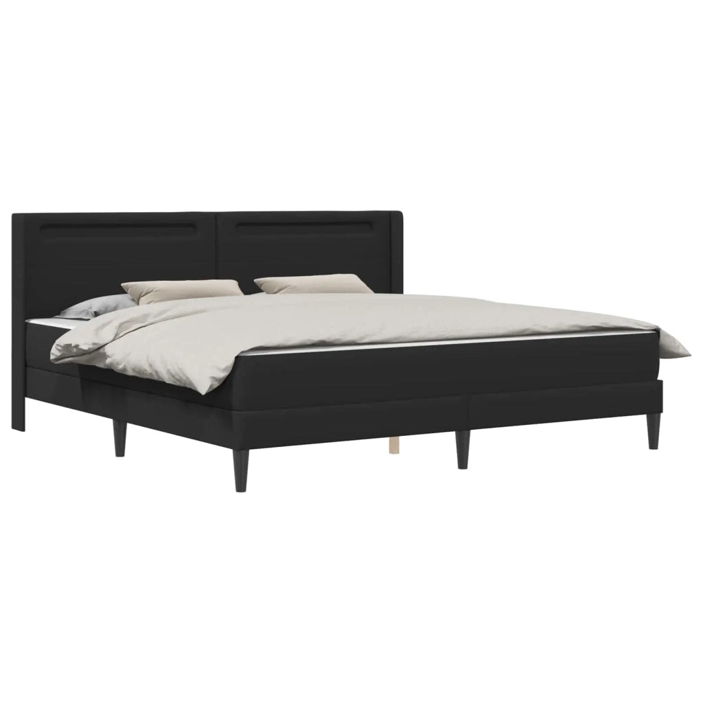 Struttura letto con materasso Nero 180 x 200 cm Pelle Sintetica