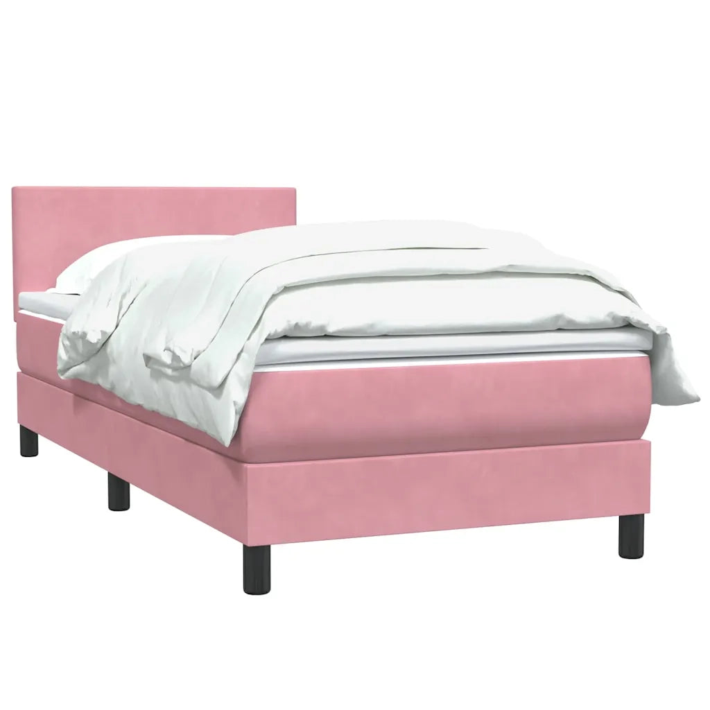 vidaXL Giroletto a Molle con Materasso Rosa 90x210 cm Velluto
