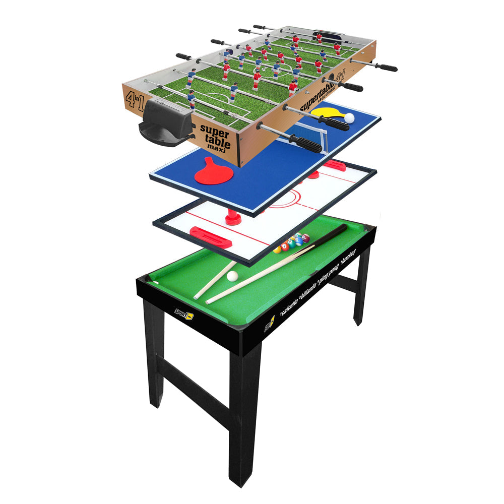 Tavolo Multi Gioco 4 in 1 Maxi 122x60x81,5 cm Completo di Accessori