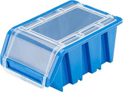 Cassa di Stoccaggio con Copertura, 120 x 195 x 90 cm, Blu, Materiale Plastico, Opak, Stivabile