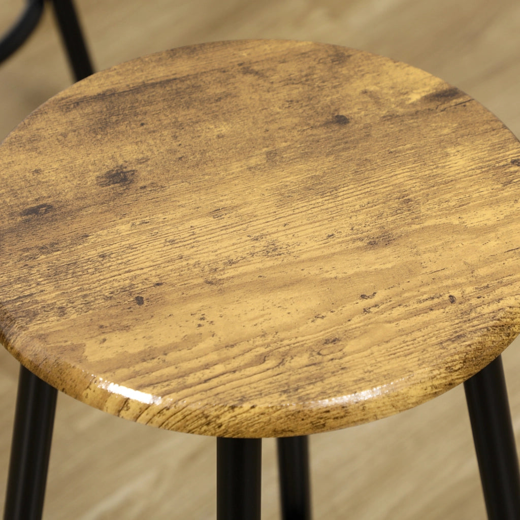 Set tavolo bar ULEVR 5 pezzi con 4 sgabelli, 110x50x89,5 cm, MDF e metallo marrone rustico