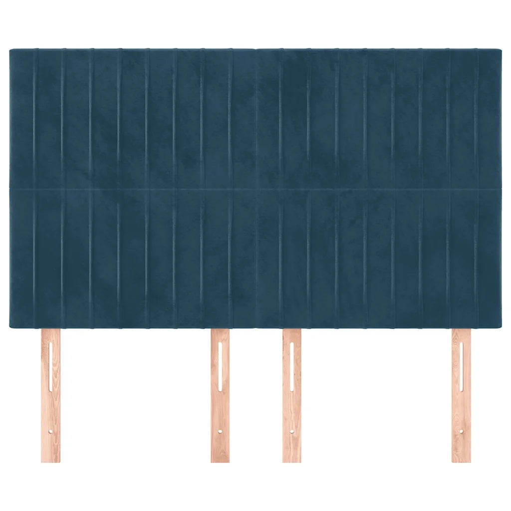 Testiera-Testata-Testiera Decorativa Blu Scuro 144x5x118/128 cm Velluto 367364