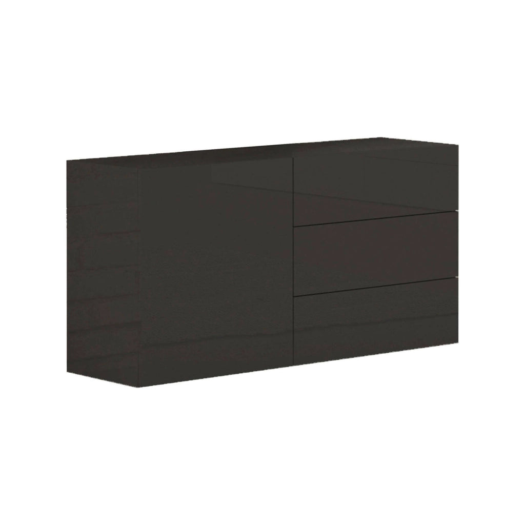 Madia Benvenuta, Credenza 3 Cassetti Made in Italy, 110x40x35.2h cm Nero Antracite