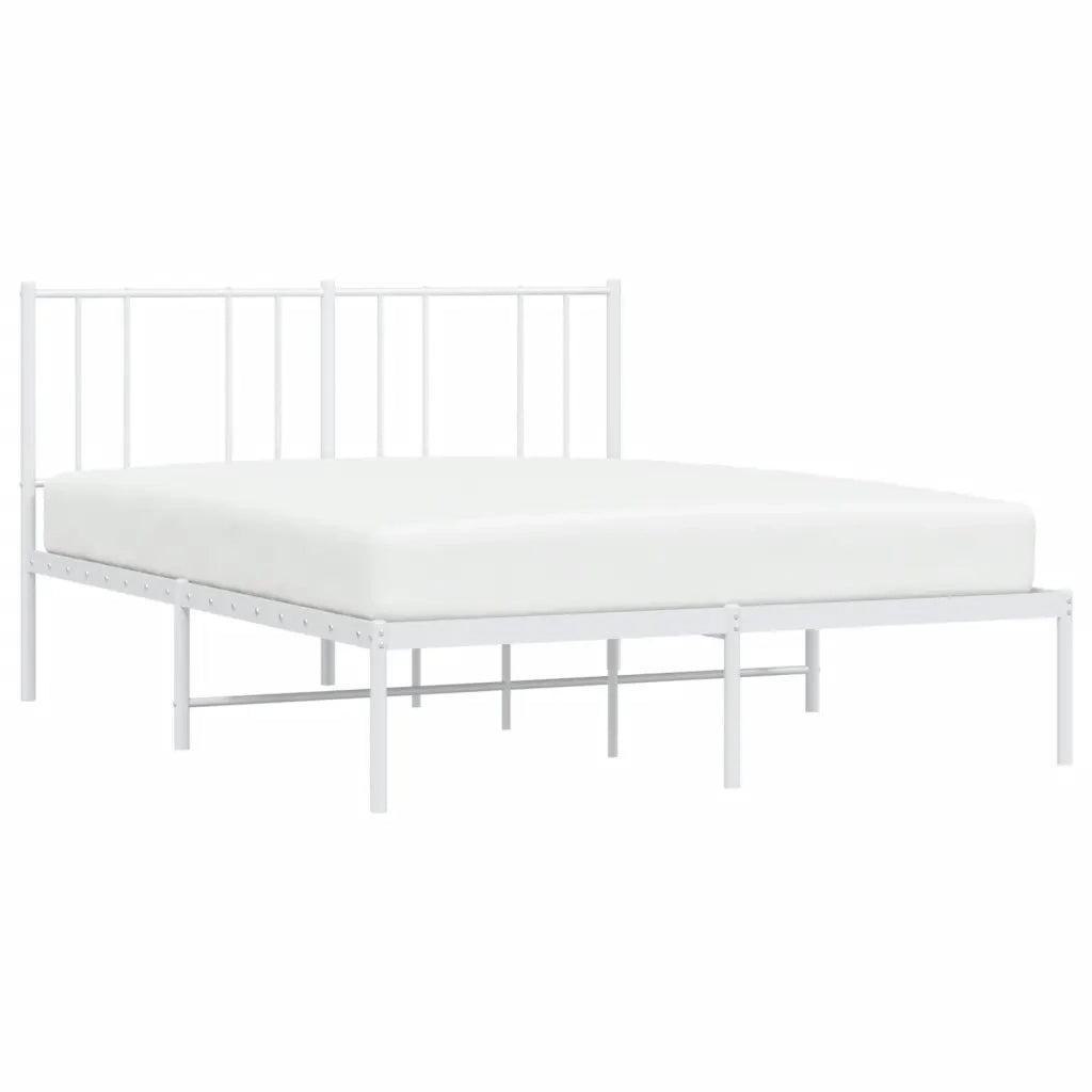 Giroletto con Testiera-Struttura Letto con testiera Metallo Bianco 120x190 cm 278749