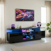 Cassettiera per TV nera in MDF lunghezza 160 cm