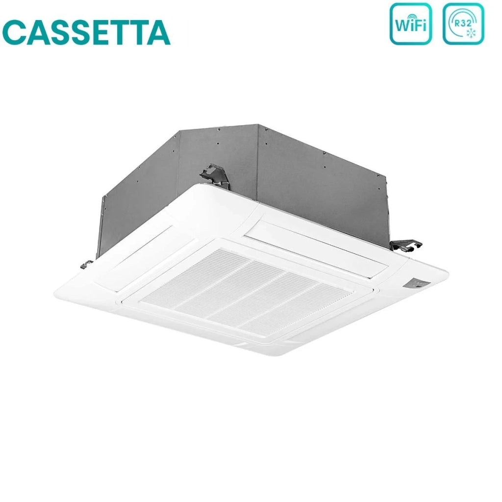 Climatizzatore Condizionatore Hisense Dual Split Inverter a Cassetta 12+12 con 2AMW52U4RXC R-32 Wi-Fi Optional 12000+12000 con Telecomando e Pannello Incluso