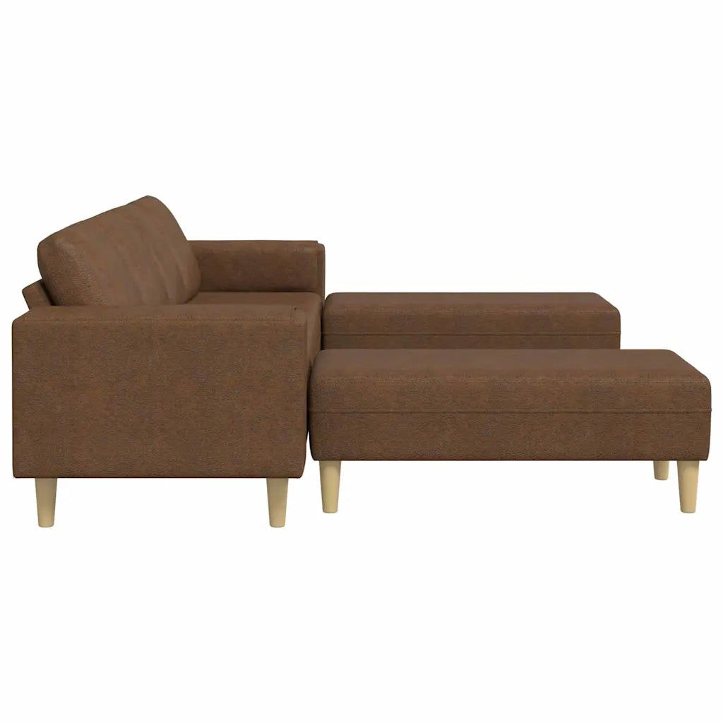 Set di divani 3 pcs Marrone Pelle scamosciata sintetica