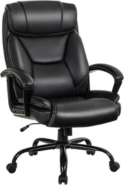 Poltrona da Ufficio Ergonomica Girevole, Sedia per Ufficio Regolabile con Poggiatesta Supporto Lombare e Braccioli, in Spugna Imbottita, Nera
