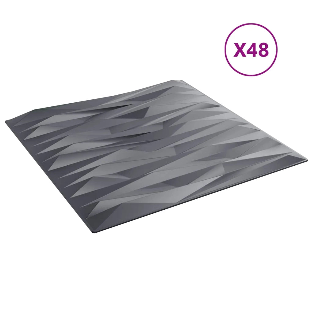 Pannelli da parete 48 pz 50 x 50 cm Grigio pietra Schiuma XPS 42046083