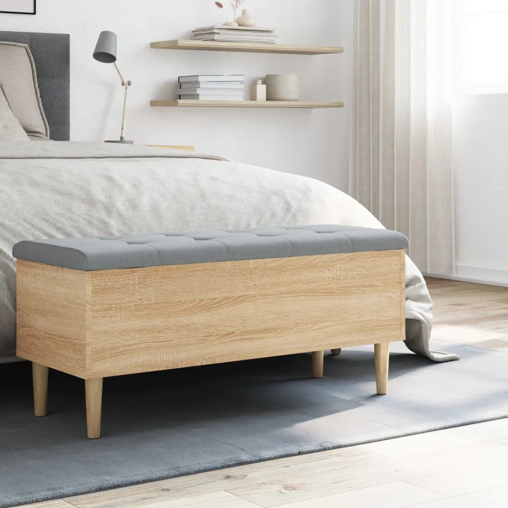 Panca Portaoggetti Rovere Sonoma 102x42x46 cm Legno Multistrato 835084