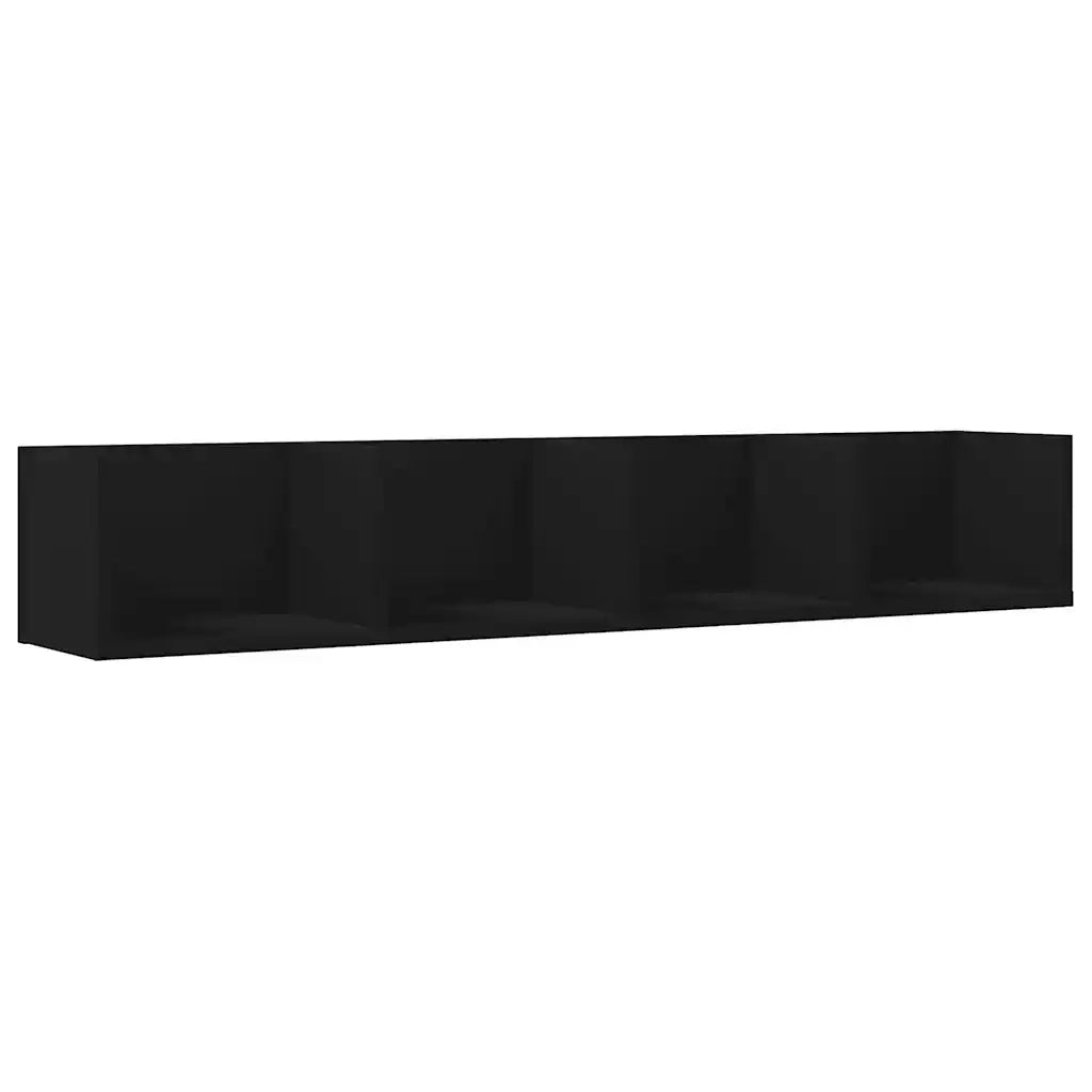 Mobili Parete 2 pz Neri 99x18x16,5 cm in Legno Multistrato