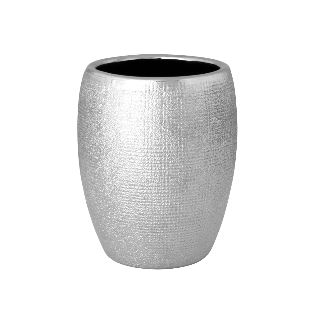 Bicchiere serie glitter in ceramica in argento