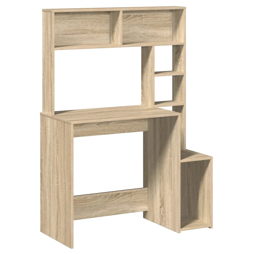 Scrivania | Tavolo da Ufficio Mensole Rovere Sonoma 100x45x140 cm Legno Multistrato