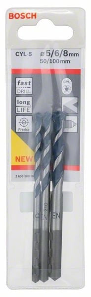 2608588164 - Set di punte per calcestruzzo CYL-5 da 3 pz. 5- 6- 8 mm